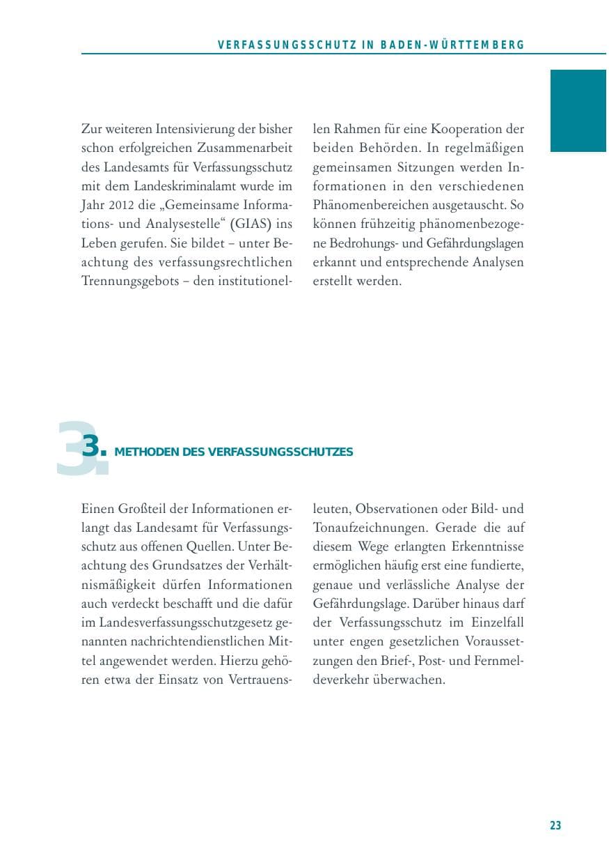 Seite 23 des Verfassungsschutzbericht 2014 Baden-Württemberg