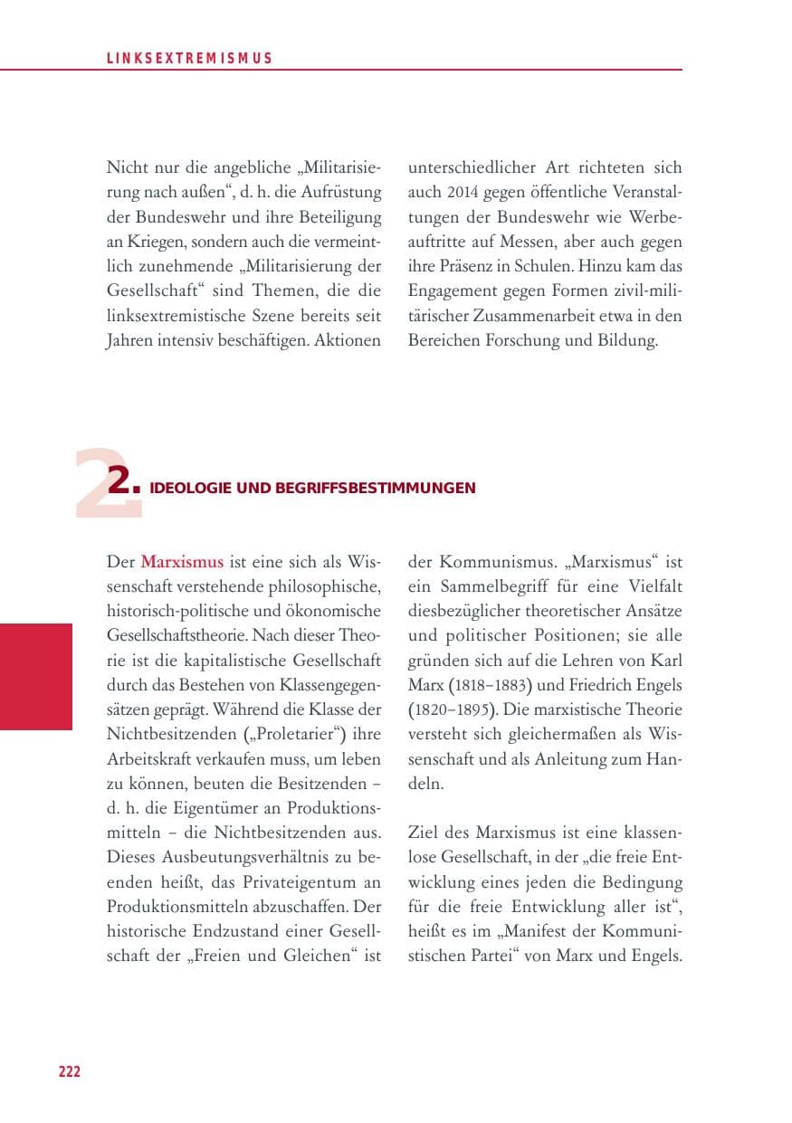 Seite 222 des Verfassungsschutzbericht 2014 Baden-Württemberg