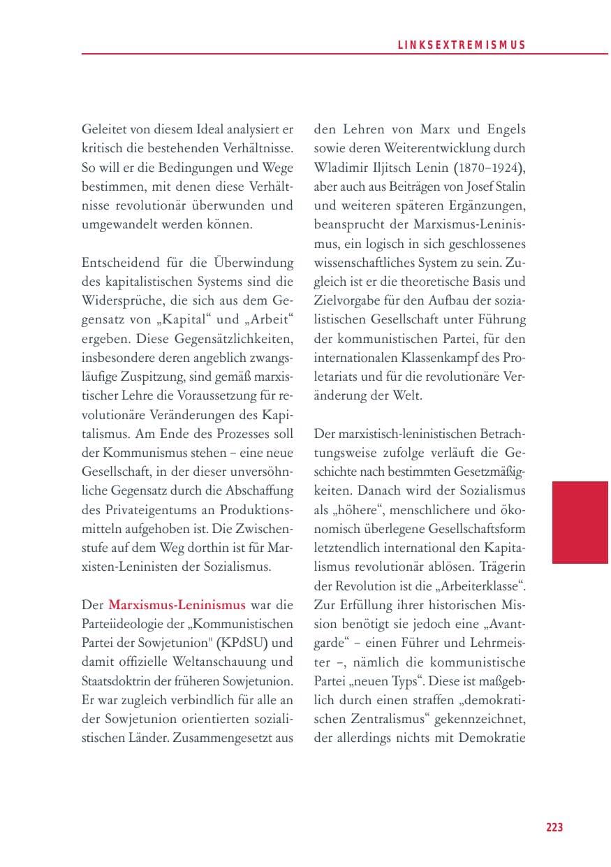 Seite 223 des Verfassungsschutzbericht 2014 Baden-Württemberg