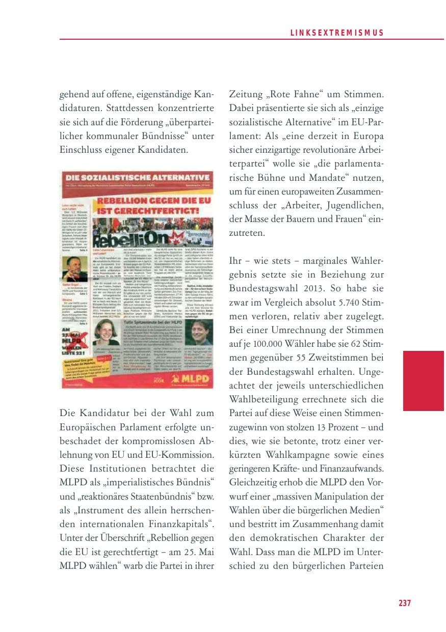 Seite 237 des Verfassungsschutzbericht 2014 Baden-Württemberg