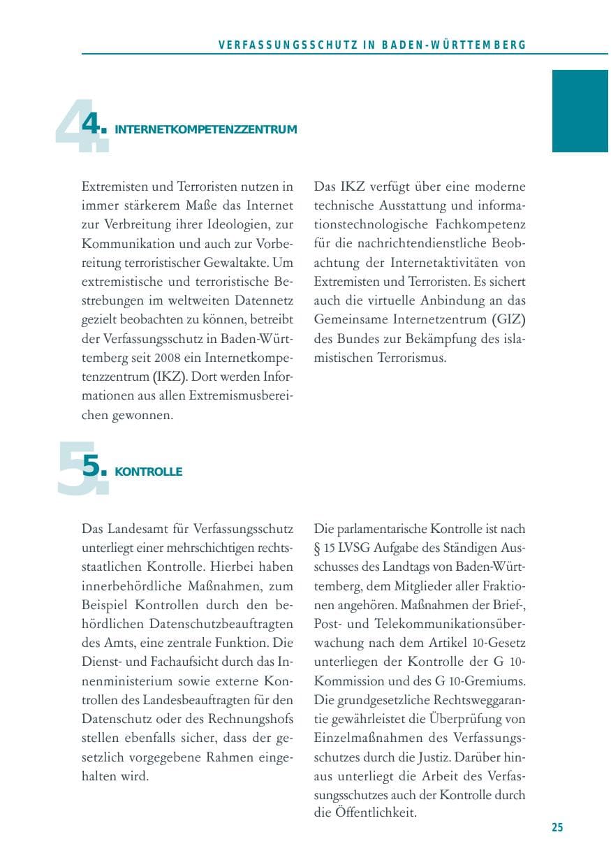 Seite 25 des Verfassungsschutzbericht 2014 Baden-Württemberg