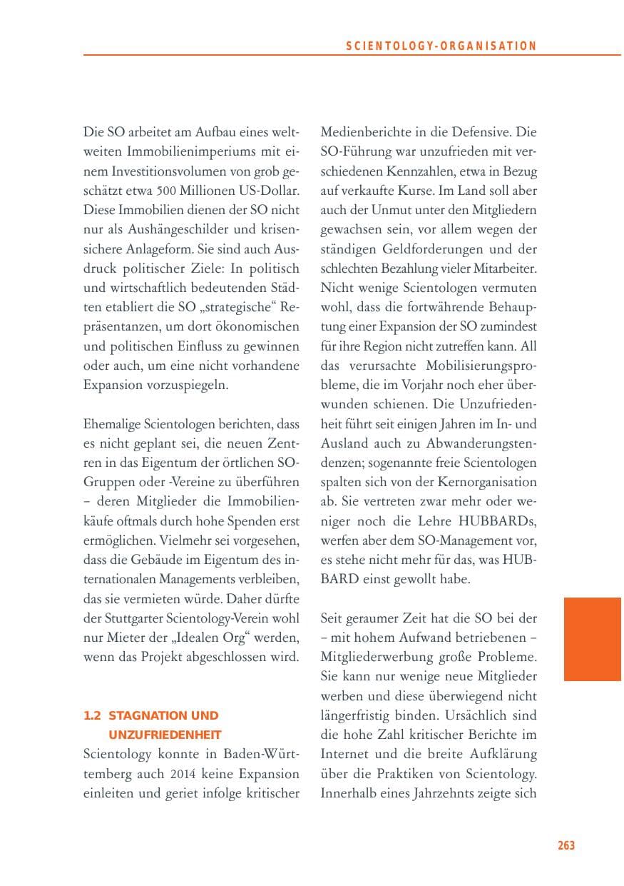 Seite 263 des Verfassungsschutzbericht 2014 Baden-Württemberg