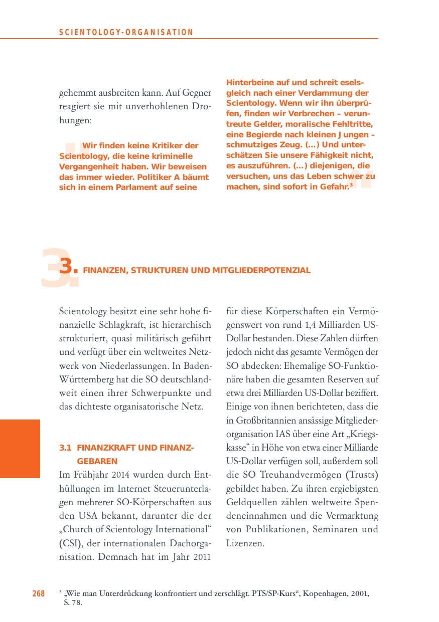 Seite 268 des Verfassungsschutzbericht 2014 Baden-Württemberg