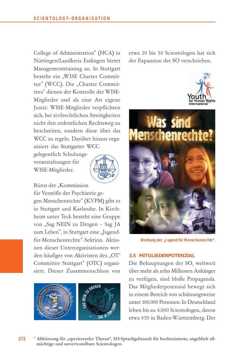 Seite 272 des Verfassungsschutzbericht 2014 Baden-Württemberg