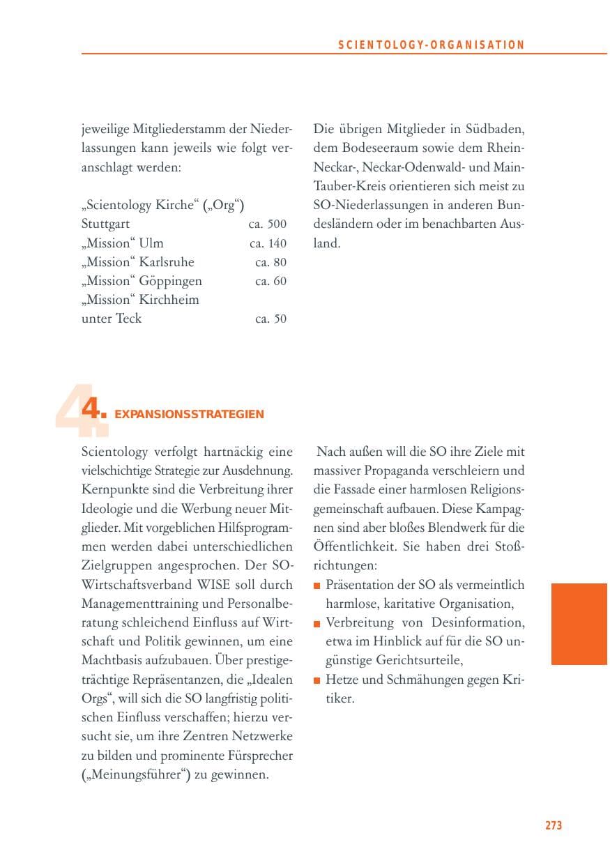 Seite 273 des Verfassungsschutzbericht 2014 Baden-Württemberg
