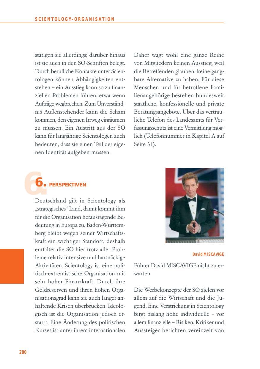 Seite 280 des Verfassungsschutzbericht 2014 Baden-Württemberg
