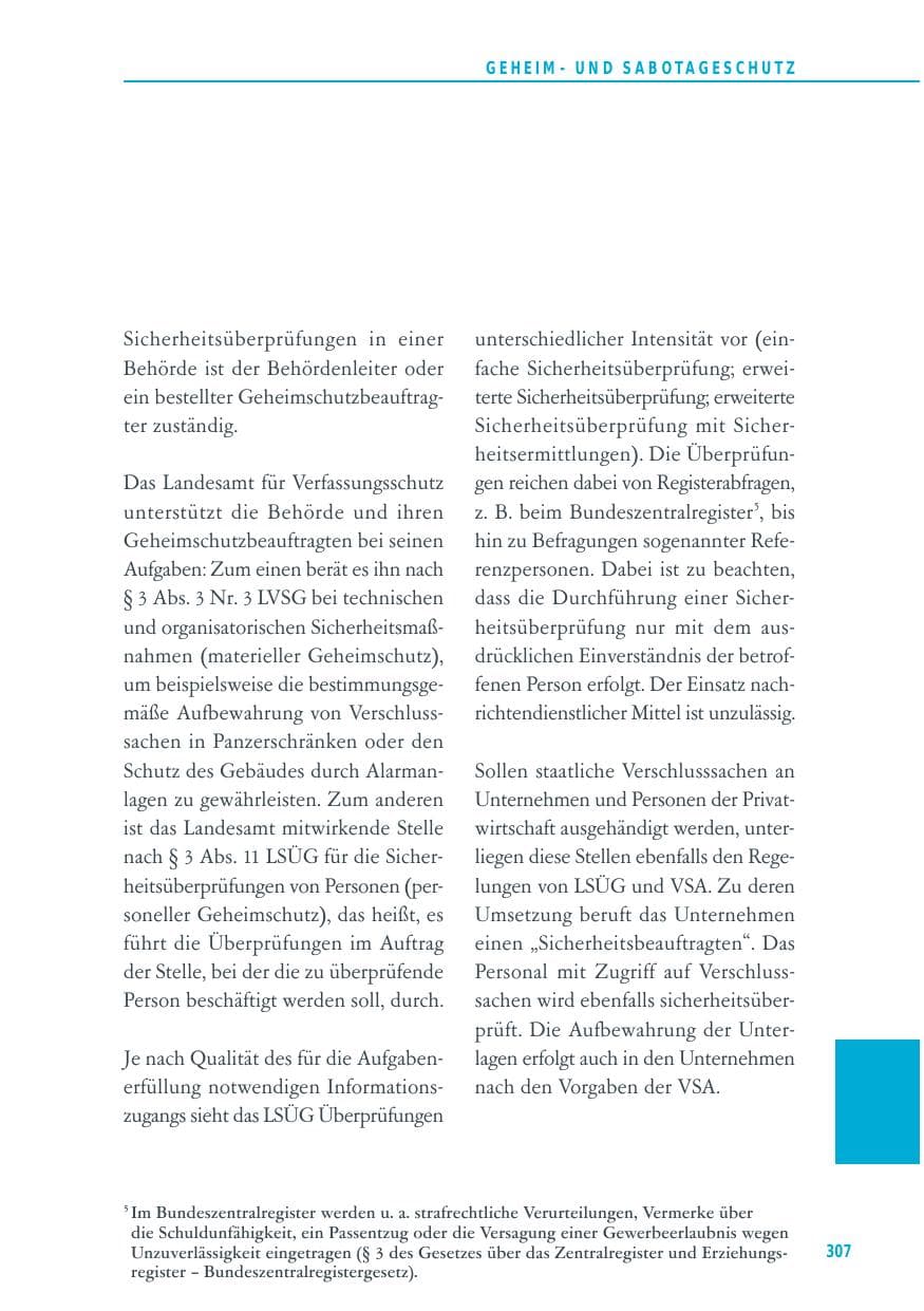Seite 307 des Verfassungsschutzbericht 2014 Baden-Württemberg