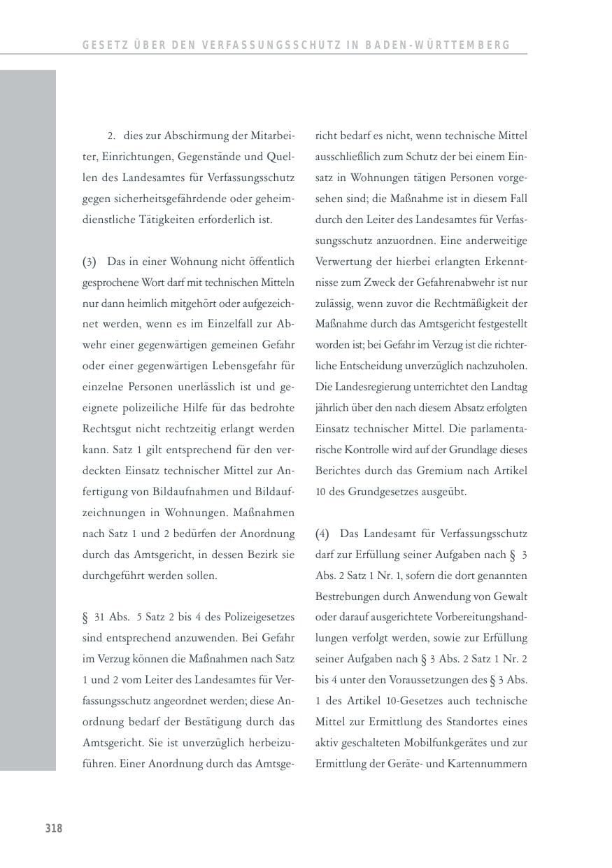 Seite 318 des Verfassungsschutzbericht 2014 Baden-Württemberg