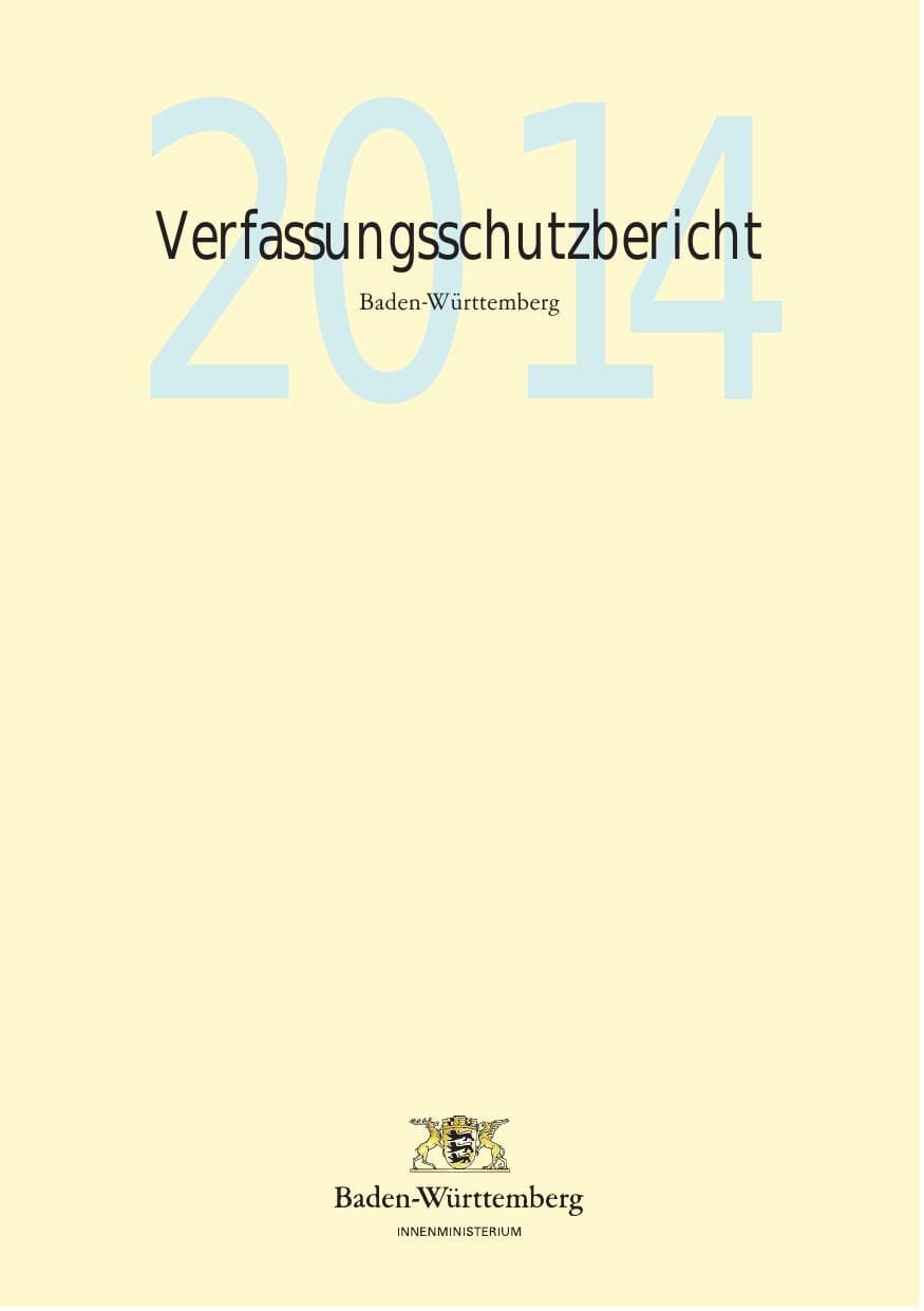 Seite 5 des Verfassungsschutzbericht 2014 Baden-Württemberg