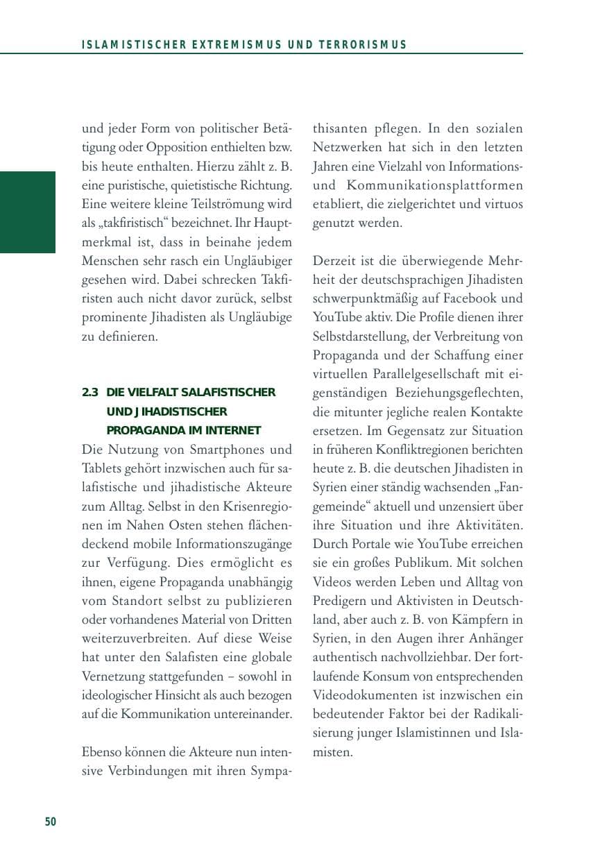 Seite 50 des Verfassungsschutzbericht 2014 Baden-Württemberg