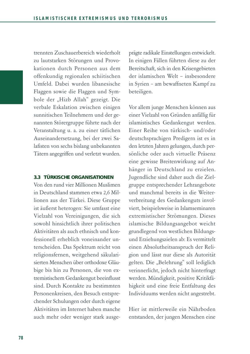 Seite 78 des Verfassungsschutzbericht 2014 Baden-Württemberg