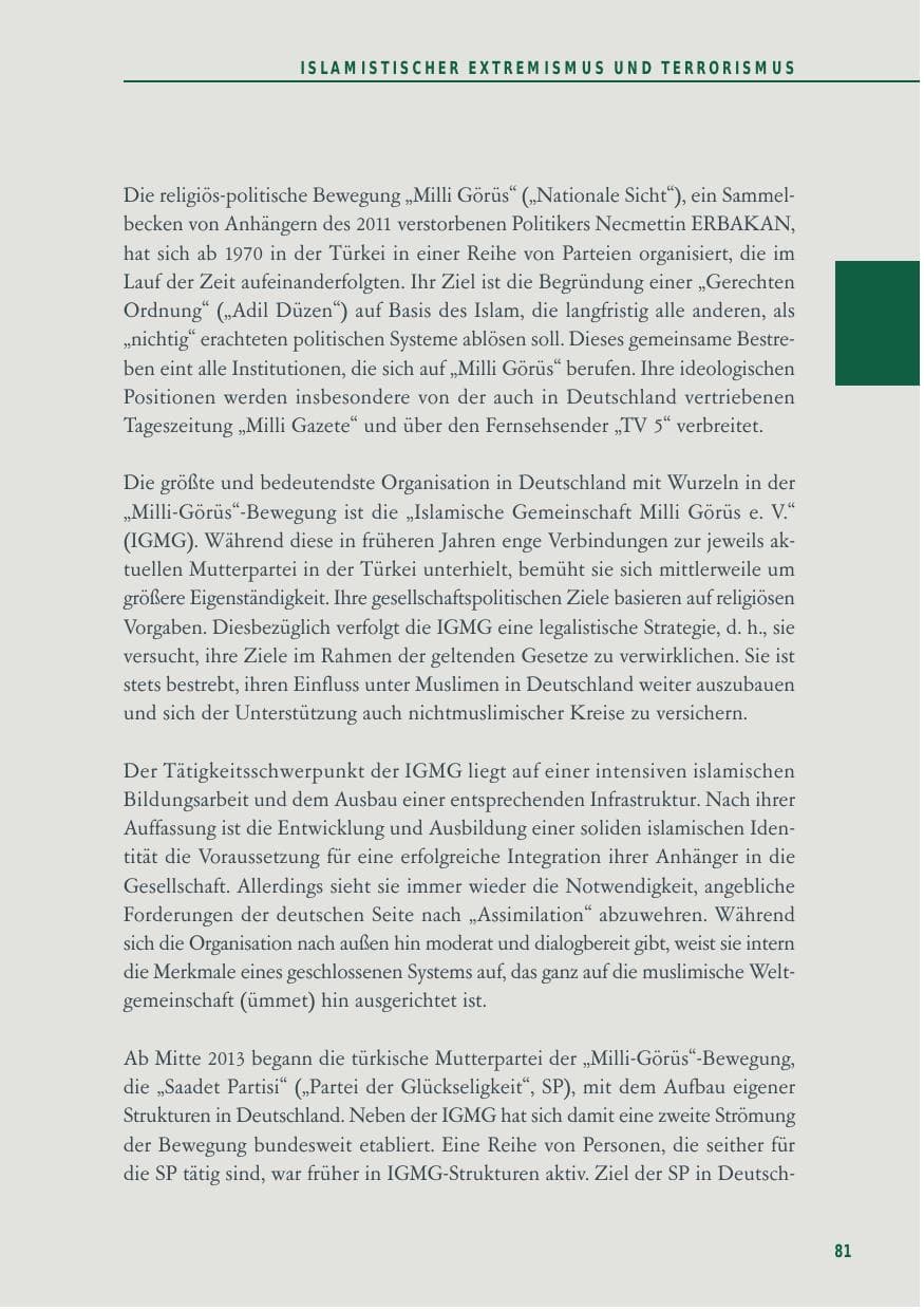 Seite 81 des Verfassungsschutzbericht 2014 Baden-Württemberg