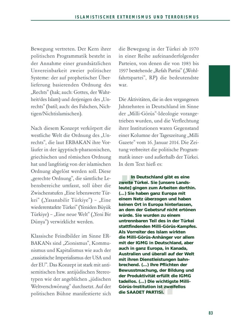 Seite 83 des Verfassungsschutzbericht 2014 Baden-Württemberg