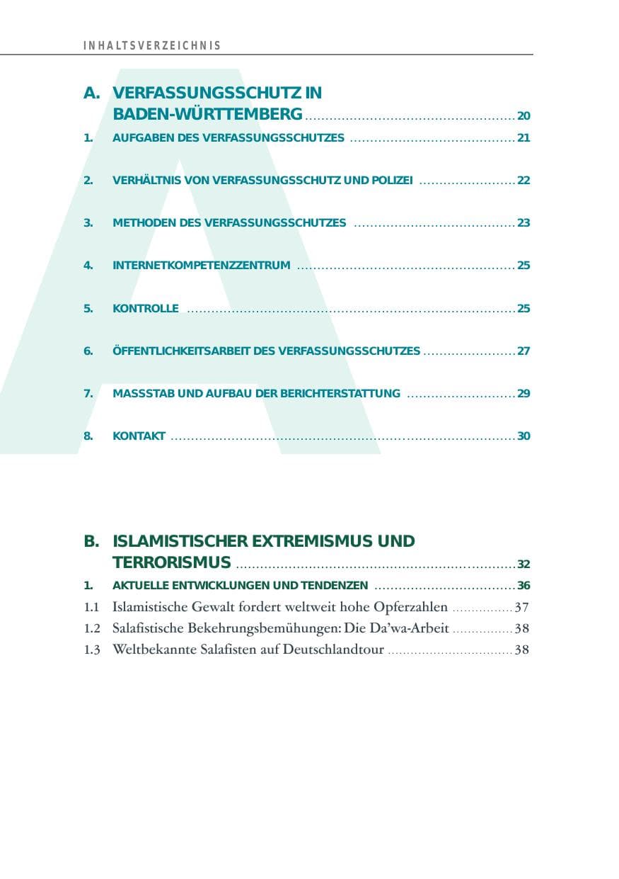 Seite 10 des Verfassungsschutzbericht 2014 Baden-Württemberg