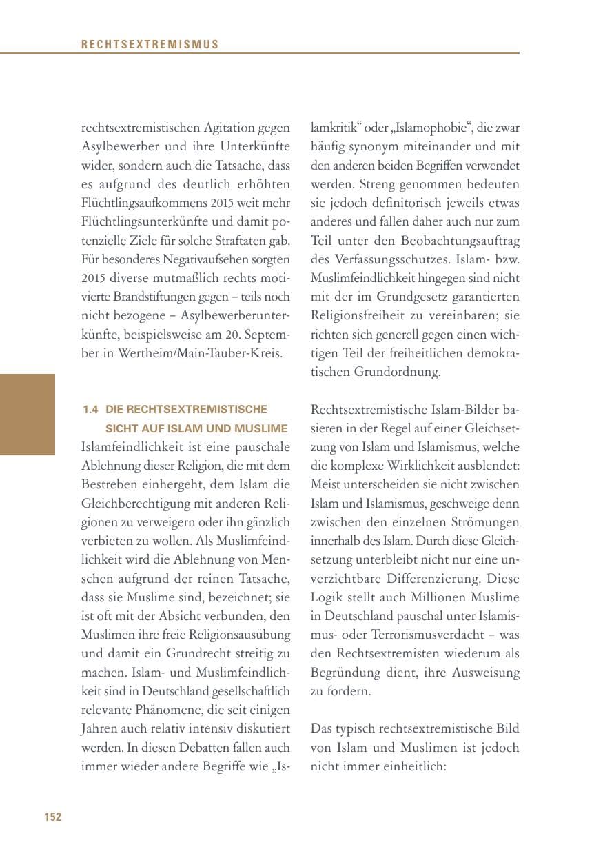 Seite 152 des Verfassungsschutzbericht 2015 Baden-Württemberg