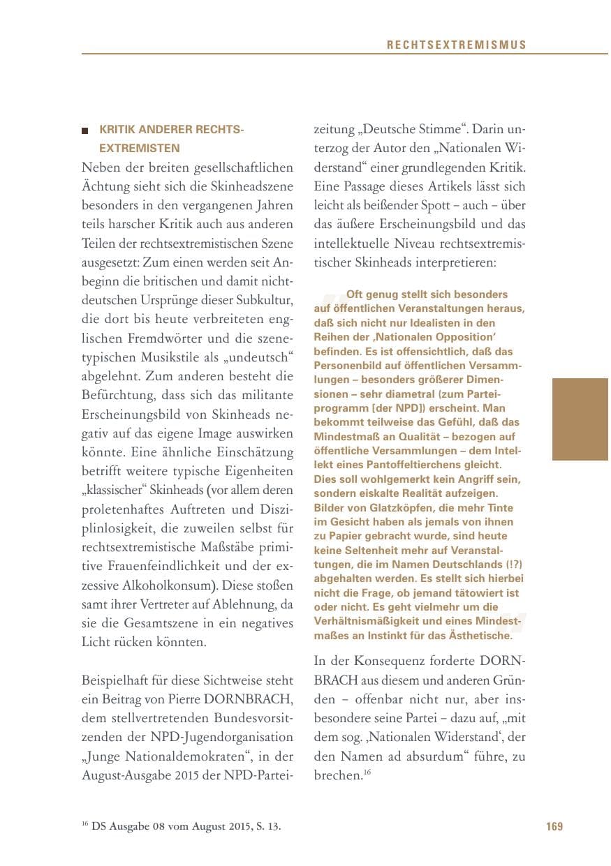 Seite 169 des Verfassungsschutzbericht 2015 Baden-Württemberg