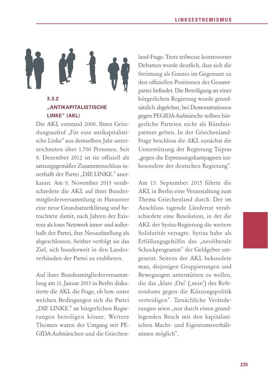 Seite 235 des Verfassungsschutzbericht 2015 Baden-Württemberg