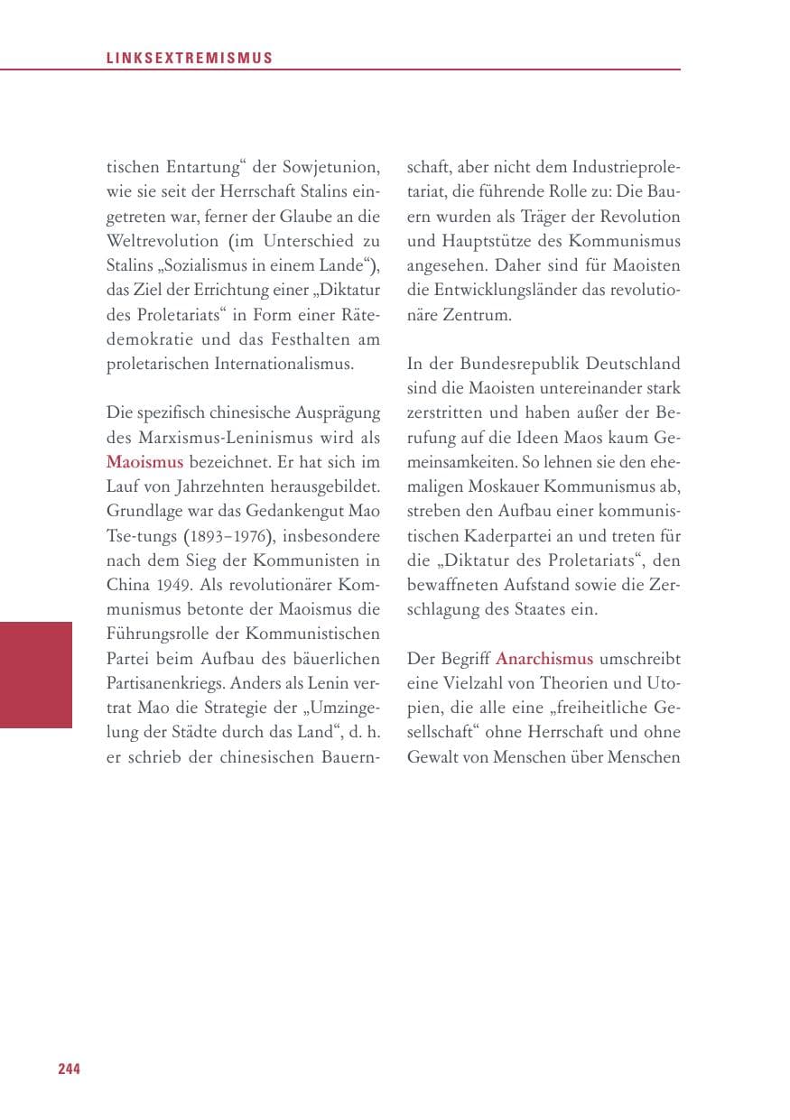 Seite 244 des Verfassungsschutzbericht 2015 Baden-Württemberg