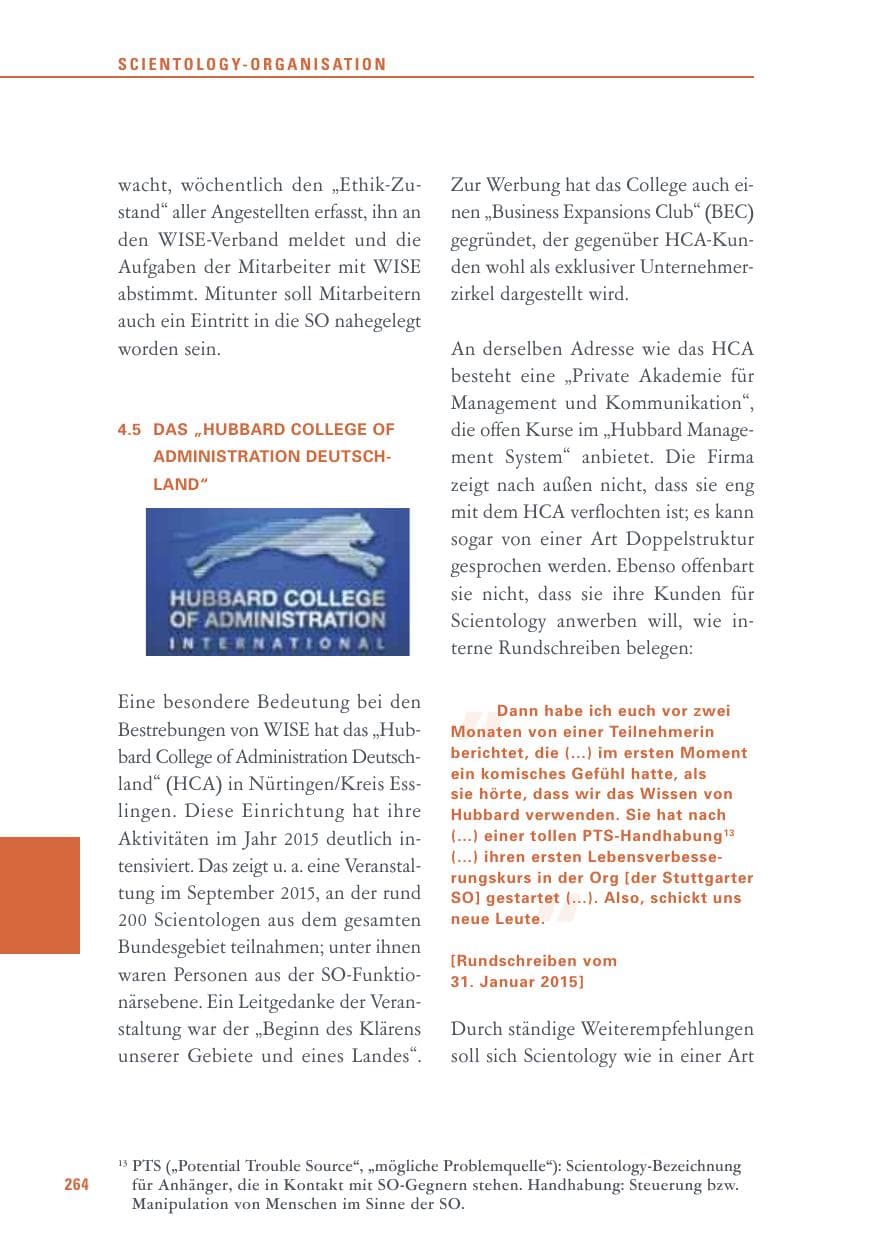 Seite 264 des Verfassungsschutzbericht 2015 Baden-Württemberg