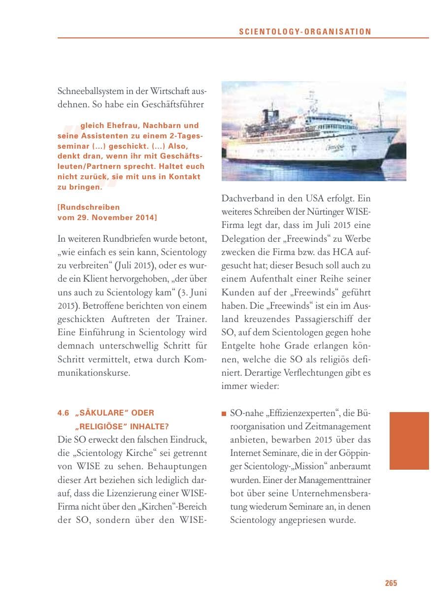 Seite 265 des Verfassungsschutzbericht 2015 Baden-Württemberg