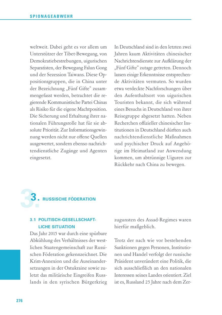 Seite 276 des Verfassungsschutzbericht 2015 Baden-Württemberg
