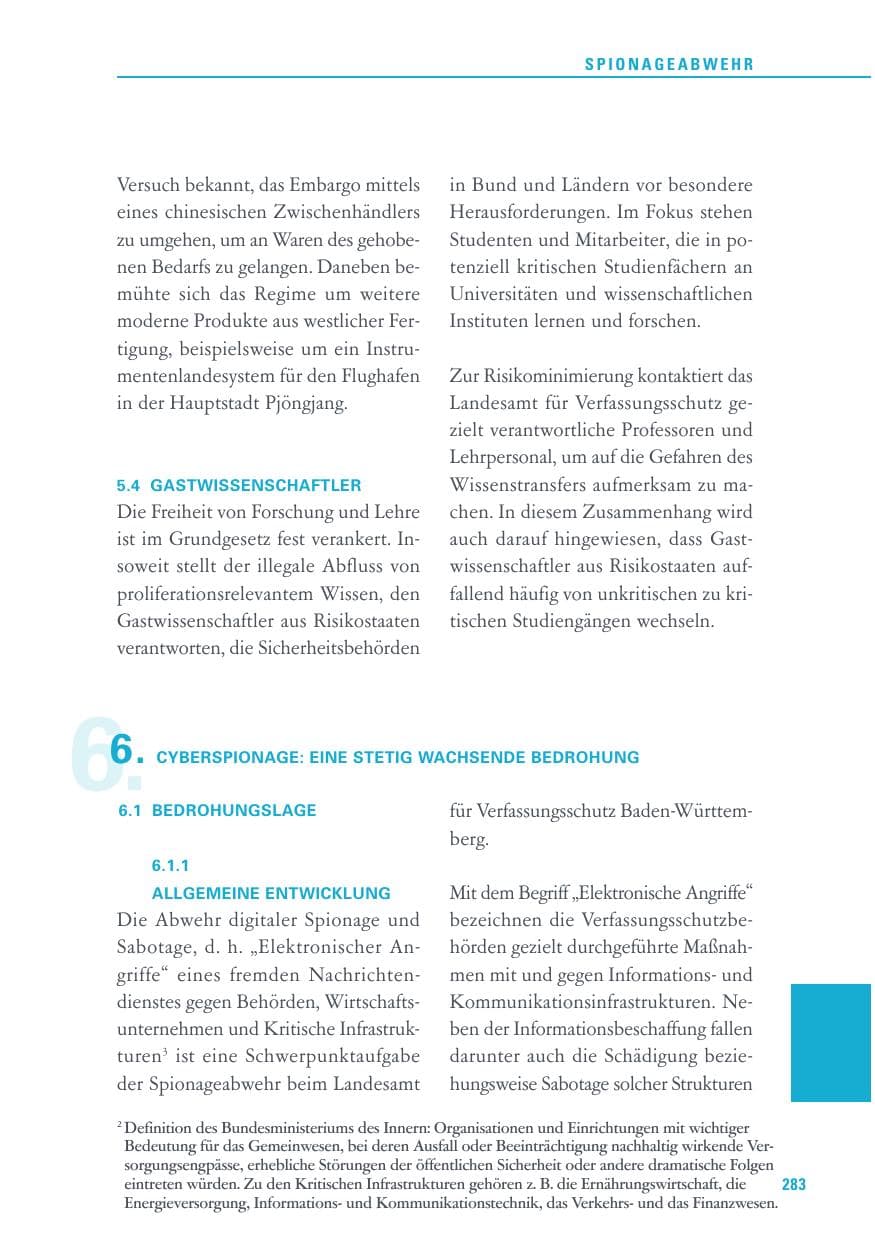 Seite 283 des Verfassungsschutzbericht 2015 Baden-Württemberg