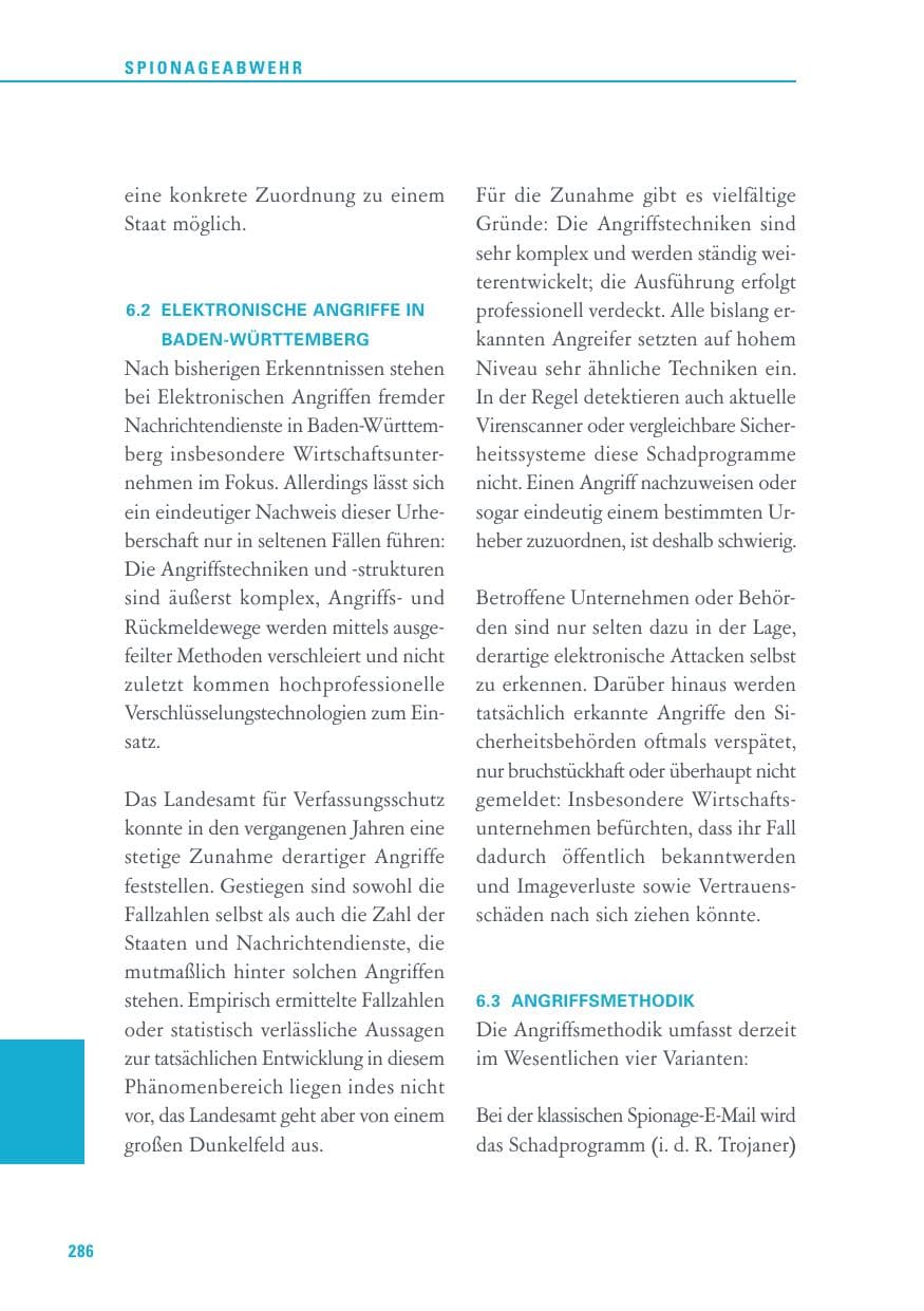 Seite 286 des Verfassungsschutzbericht 2015 Baden-Württemberg