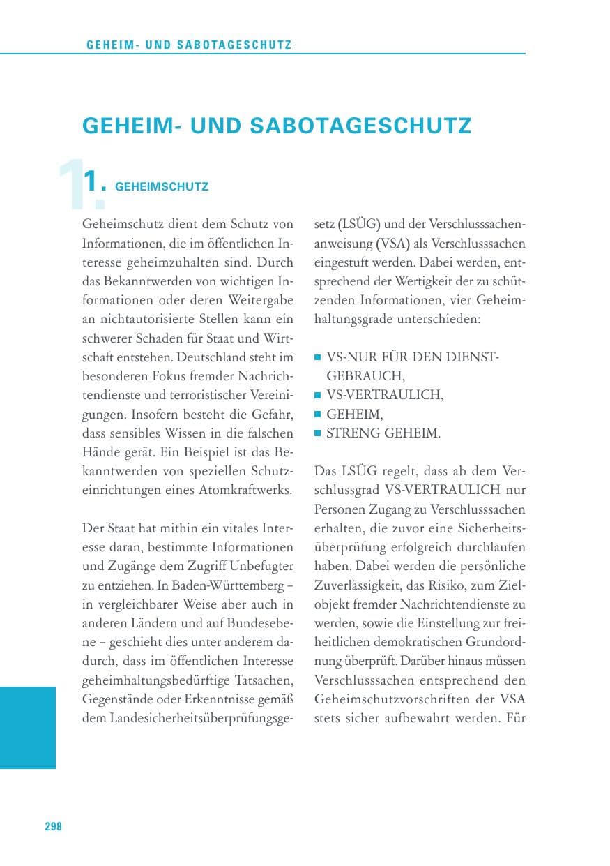 Seite 298 des Verfassungsschutzbericht 2015 Baden-Württemberg