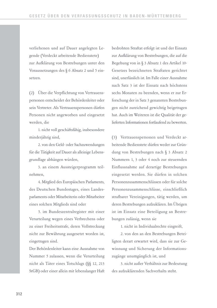 Seite 312 des Verfassungsschutzbericht 2015 Baden-Württemberg