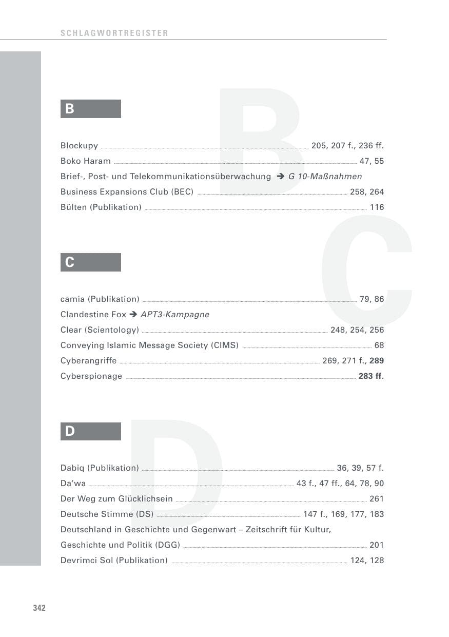 Seite 342 des Verfassungsschutzbericht 2015 Baden-Württemberg