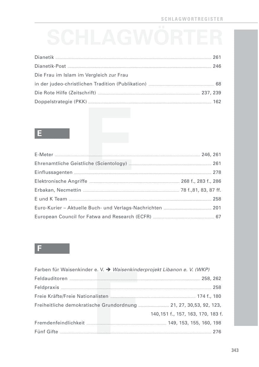 Seite 343 des Verfassungsschutzbericht 2015 Baden-Württemberg