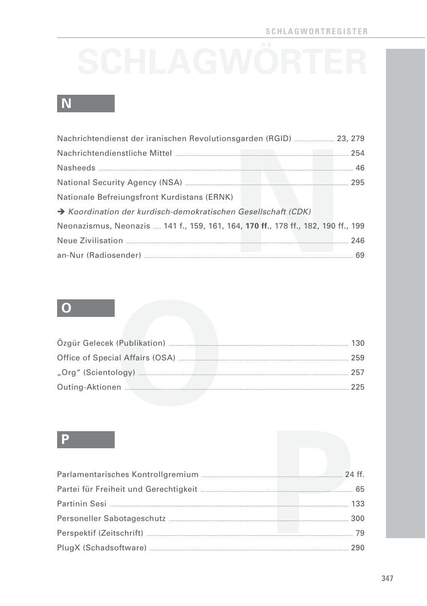 Seite 347 des Verfassungsschutzbericht 2015 Baden-Württemberg
