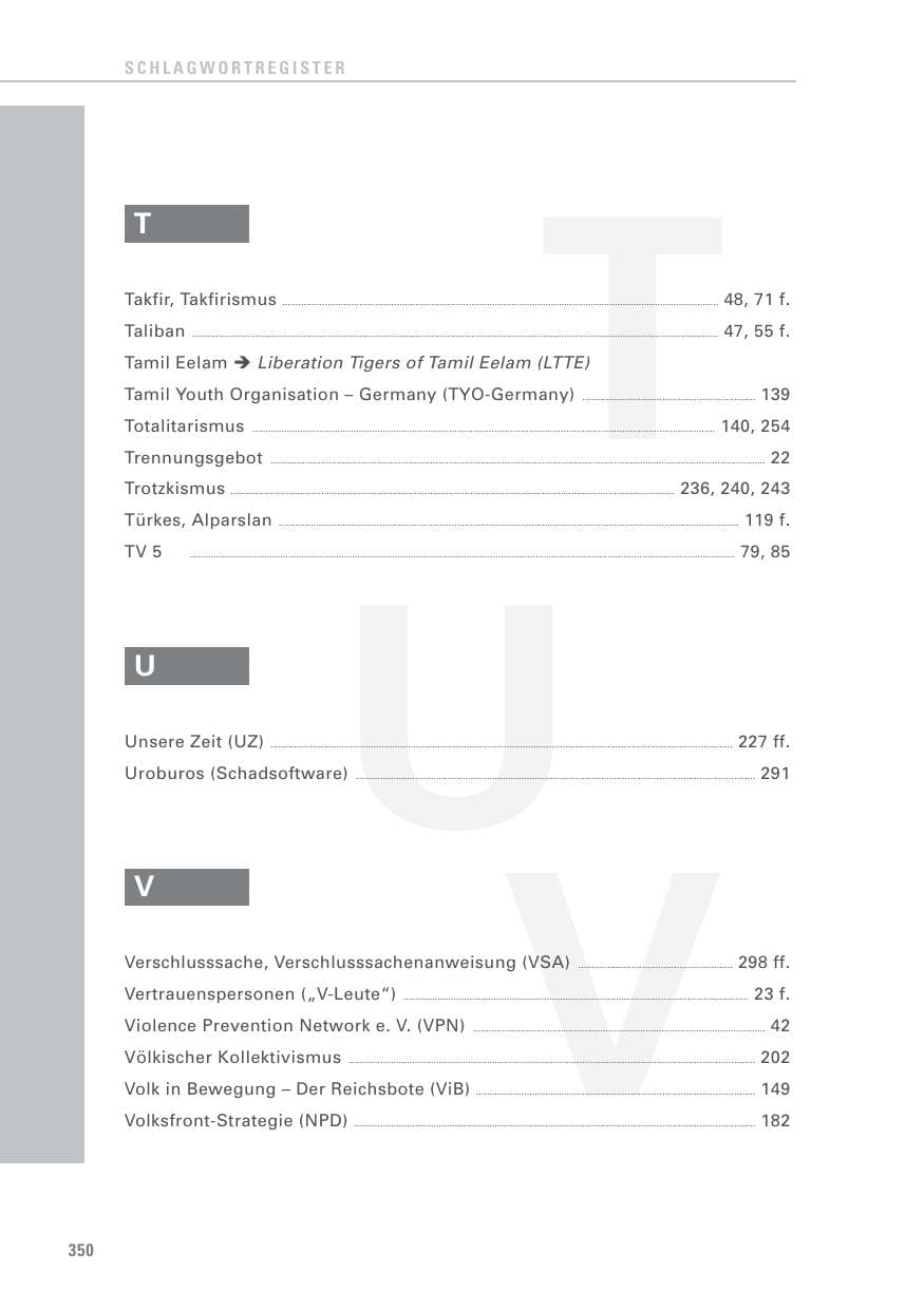 Seite 350 des Verfassungsschutzbericht 2015 Baden-Württemberg