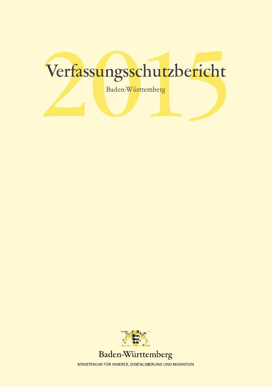 Seite 5 des Verfassungsschutzbericht 2015 Baden-Württemberg
