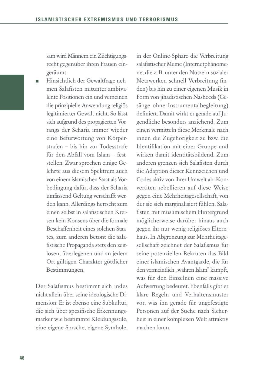 Seite 46 des Verfassungsschutzbericht 2015 Baden-Württemberg