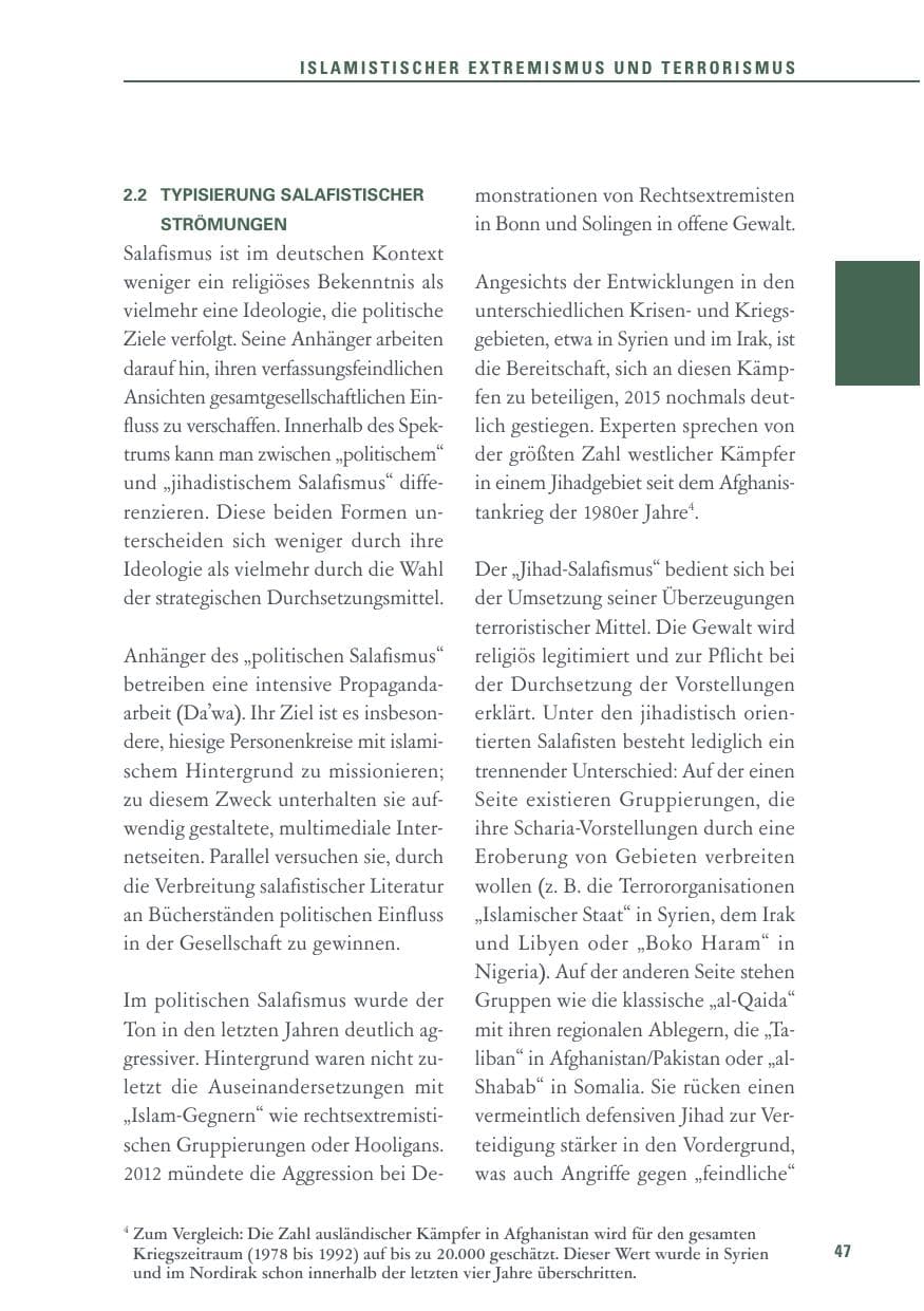 Seite 47 des Verfassungsschutzbericht 2015 Baden-Württemberg