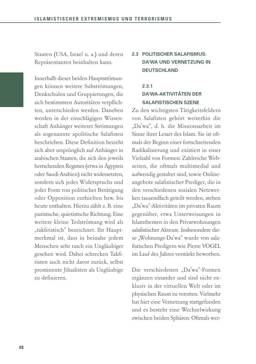 Seite 48 des Verfassungsschutzbericht 2015 Baden-Württemberg