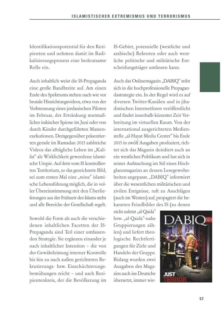 Seite 57 des Verfassungsschutzbericht 2015 Baden-Württemberg