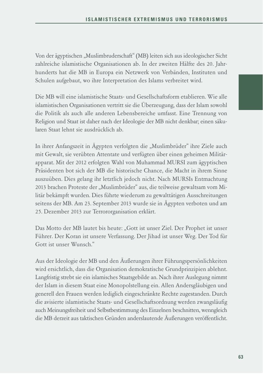 Seite 63 des Verfassungsschutzbericht 2015 Baden-Württemberg