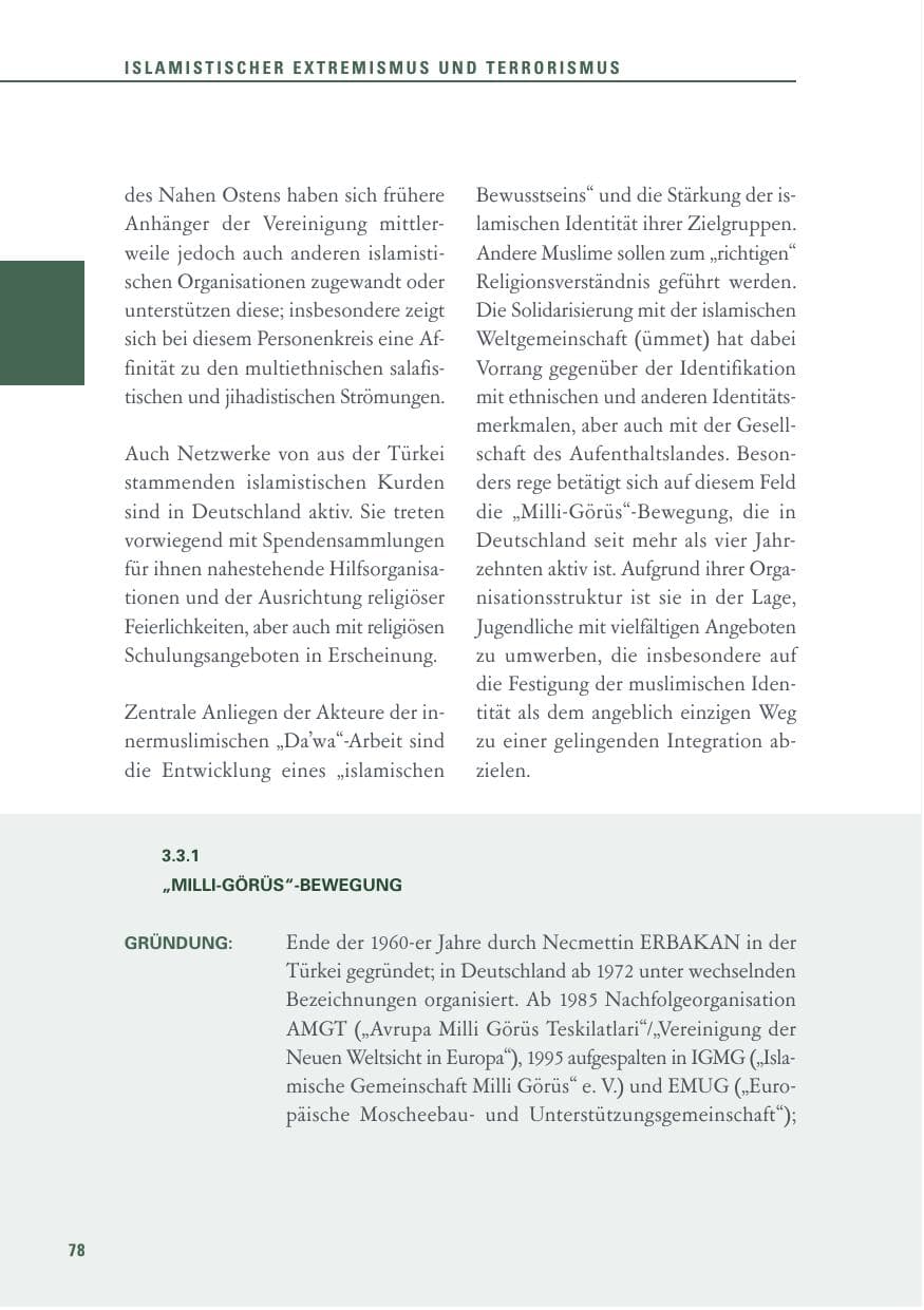 Seite 78 des Verfassungsschutzbericht 2015 Baden-Württemberg