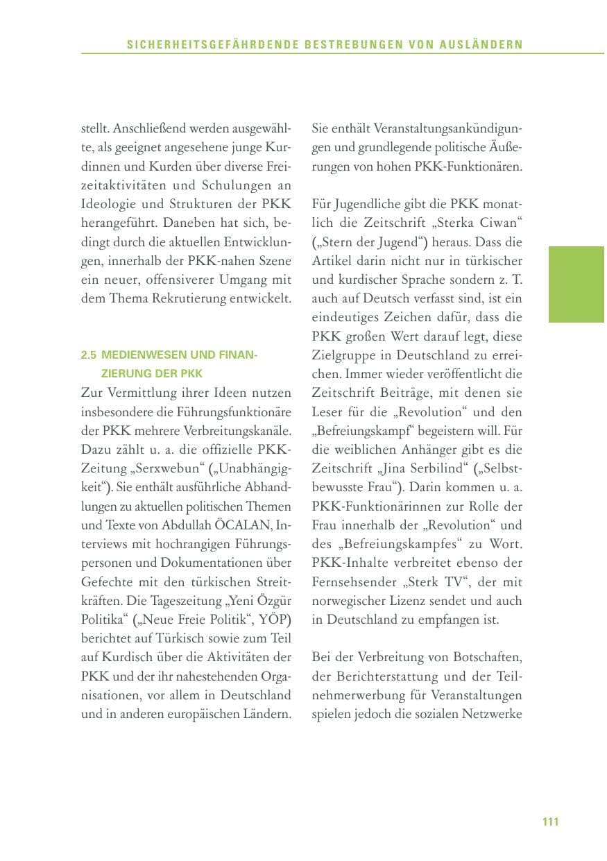 Seite 111 des Verfassungsschutzbericht 2016 Baden-Württemberg