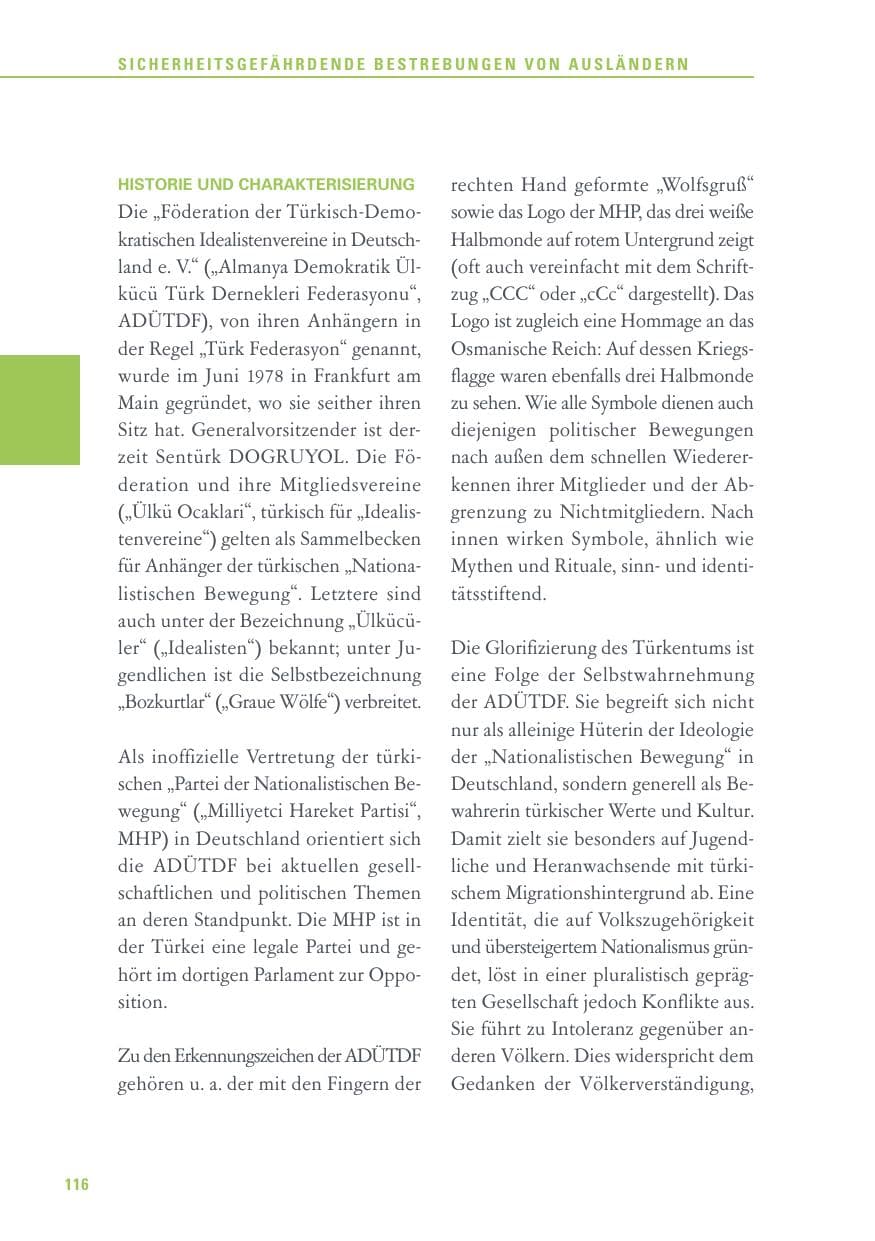 Seite 116 des Verfassungsschutzbericht 2016 Baden-Württemberg
