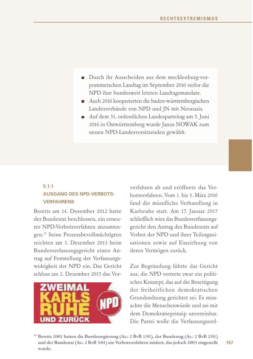 Seite 167 des Verfassungsschutzbericht 2016 Baden-Württemberg