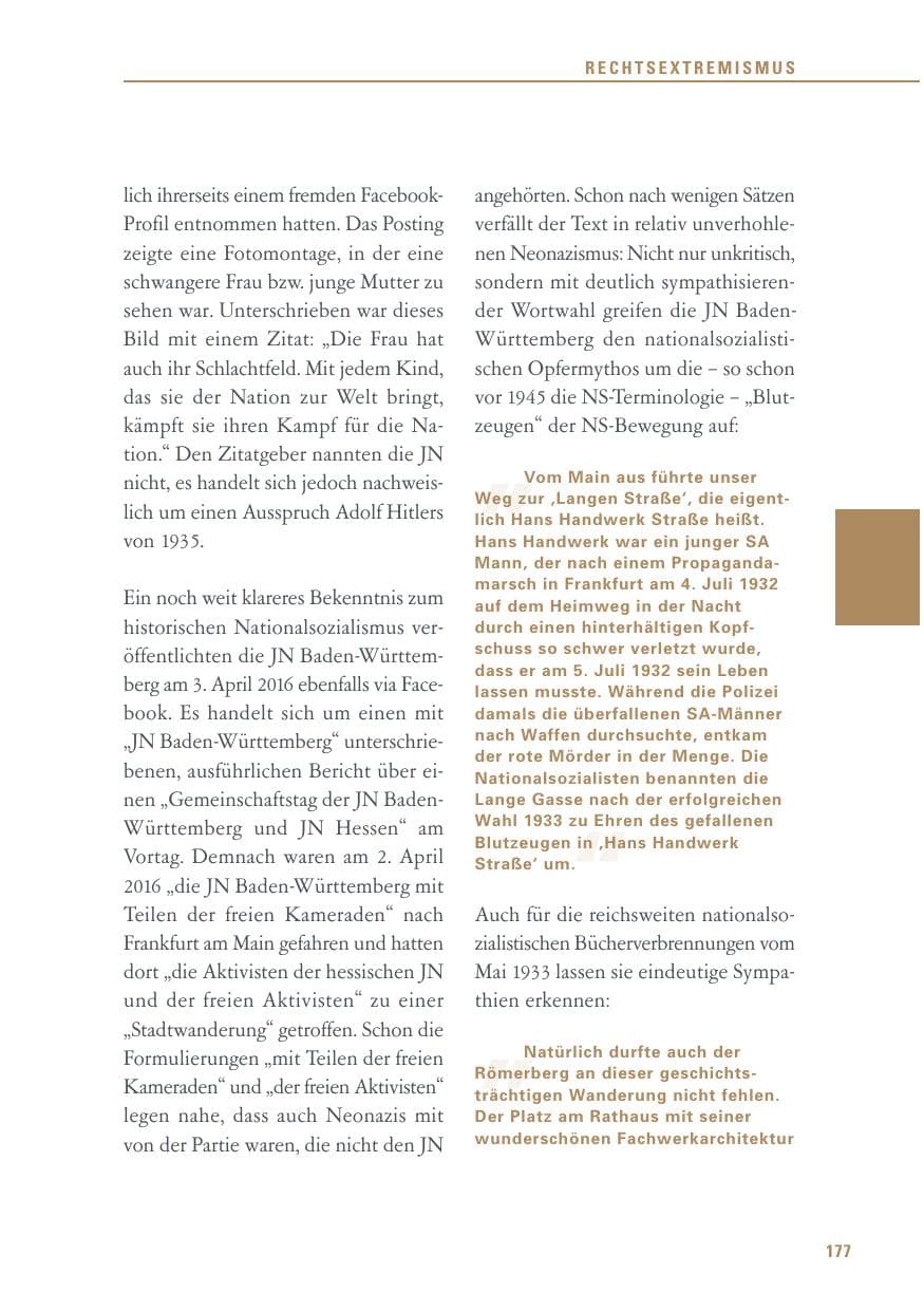 Seite 177 des Verfassungsschutzbericht 2016 Baden-Württemberg