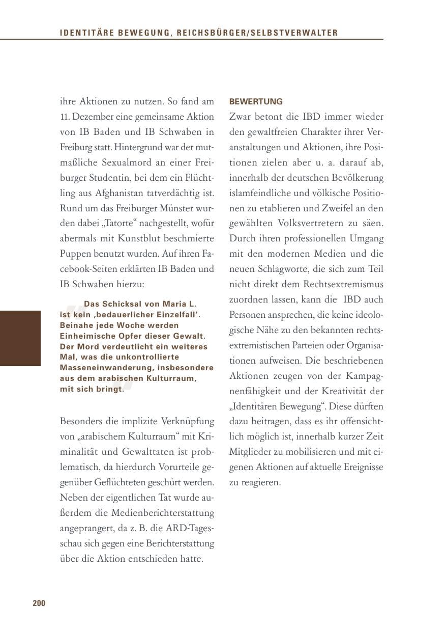 Seite 200 des Verfassungsschutzbericht 2016 Baden-Württemberg