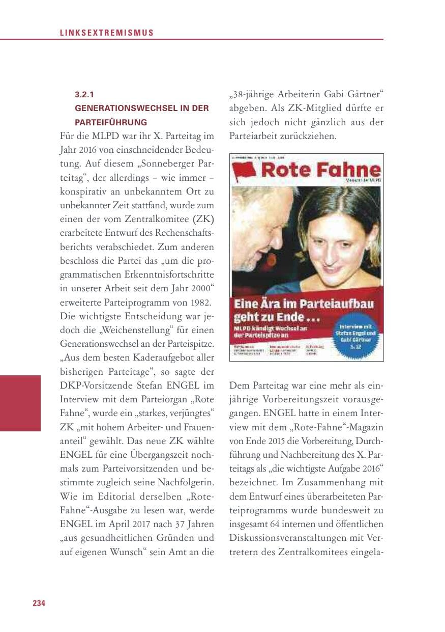 Seite 234 des Verfassungsschutzbericht 2016 Baden-Württemberg