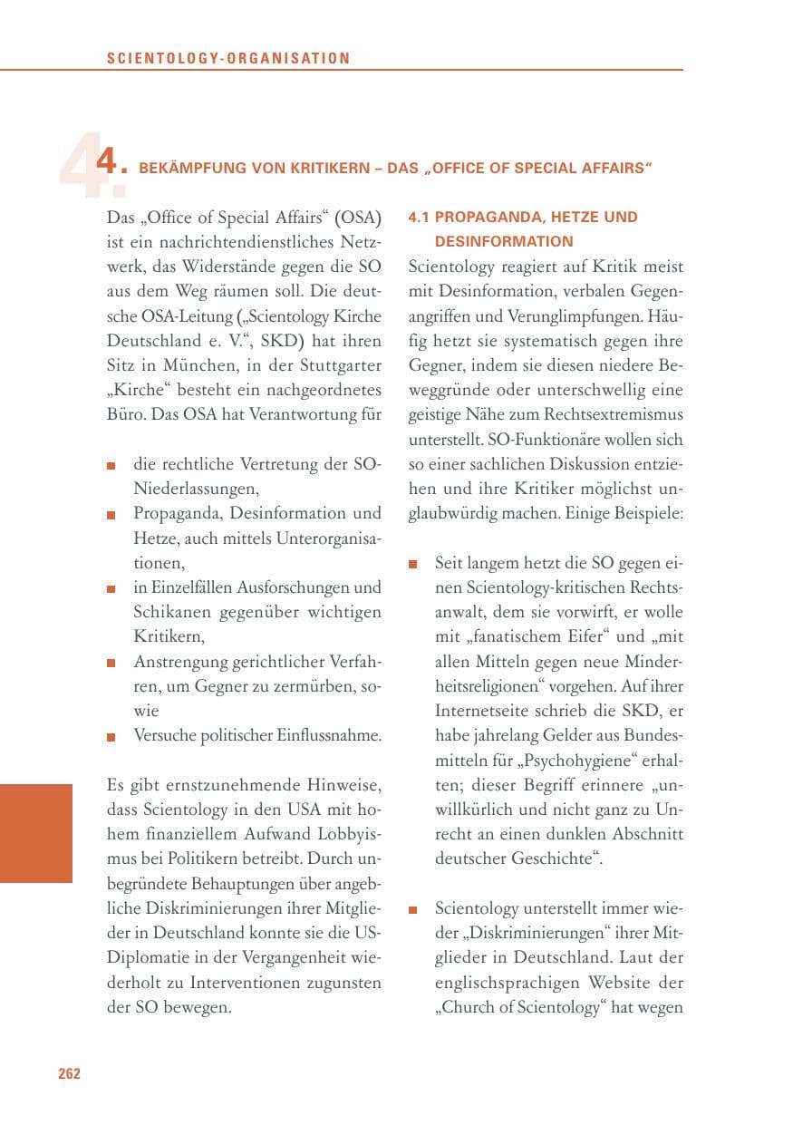 Seite 262 des Verfassungsschutzbericht 2016 Baden-Württemberg
