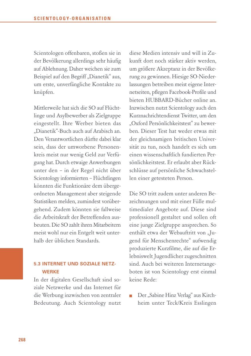 Seite 268 des Verfassungsschutzbericht 2016 Baden-Württemberg