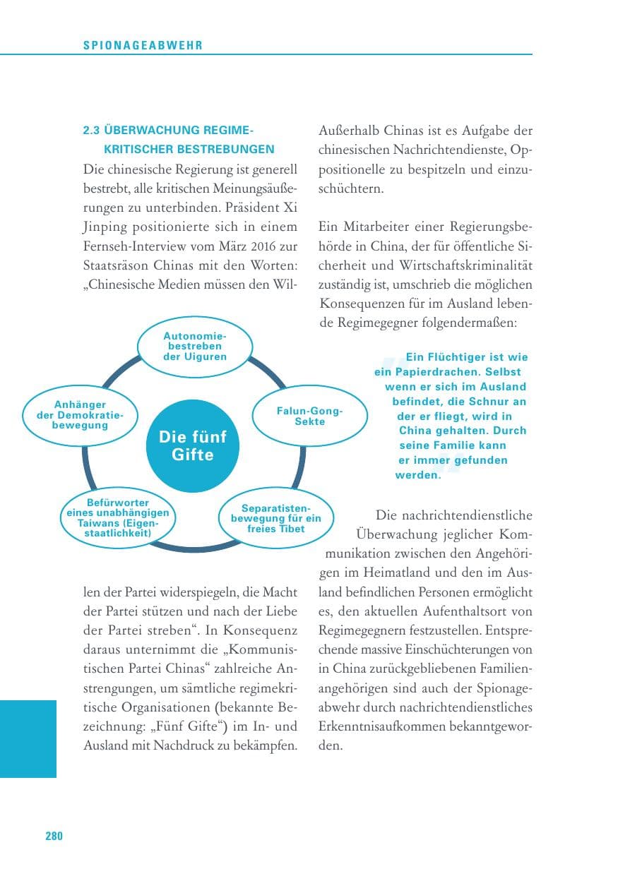 Seite 280 des Verfassungsschutzbericht 2016 Baden-Württemberg