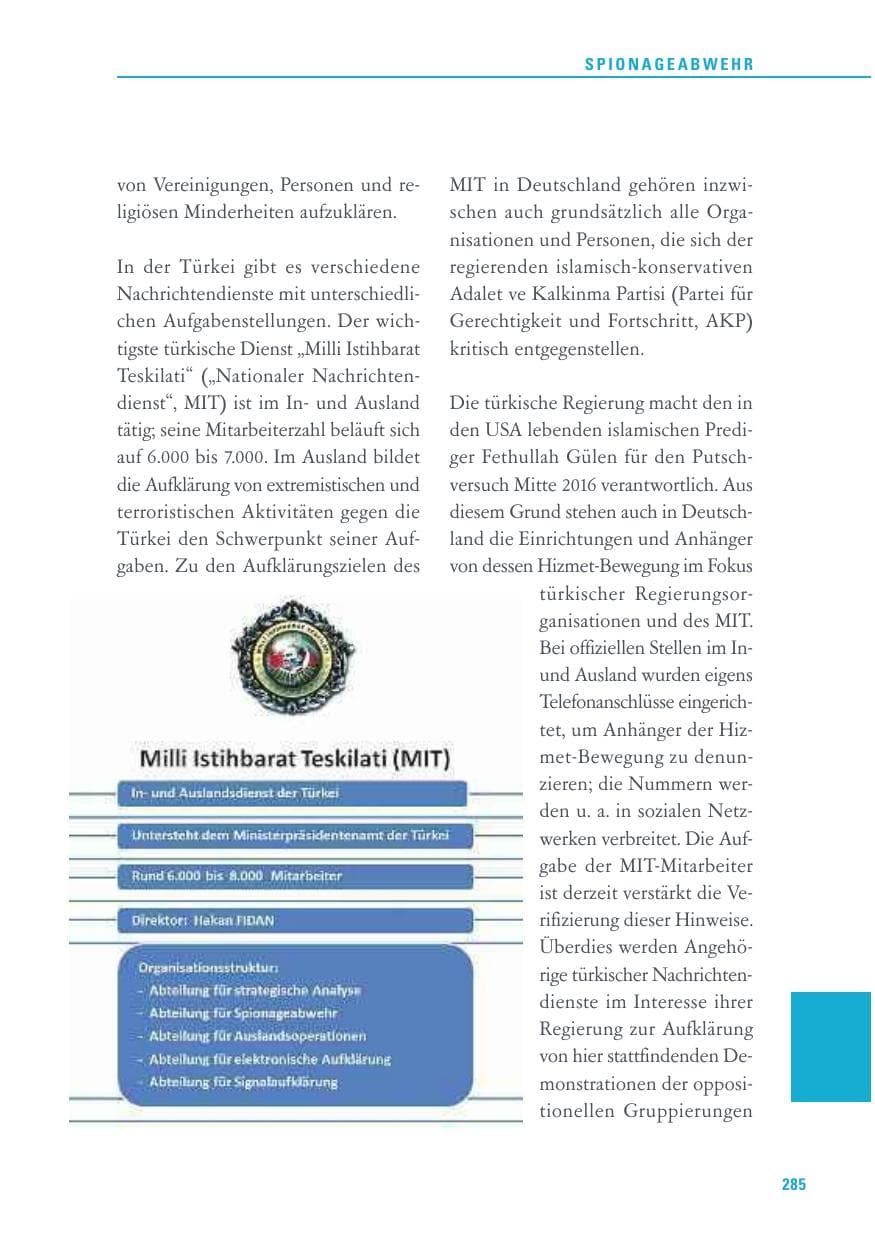 Seite 285 des Verfassungsschutzbericht 2016 Baden-Württemberg